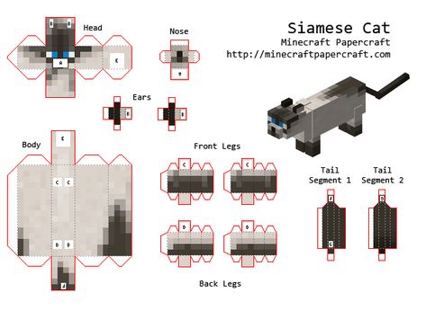 armable Cat Minecraft, Papercraft Minecraft Skin, Minecraft Templates, Minecraft Printables, Cat Template, Minecraft Blocks, Bangunan Minecraft, Diy Minecraft, Minecraft Mobs