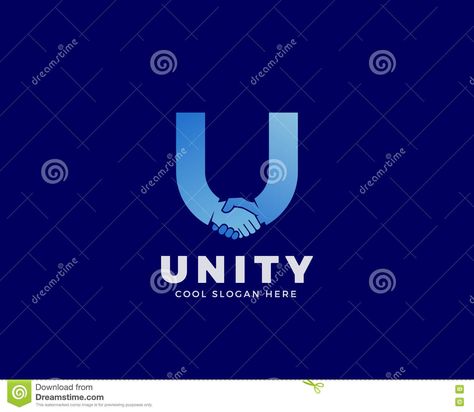 Unity Lettering, Modern Illustration, Letter U, Abstract Vector, Modern Typography, Symbol Logo, Logo Templates, Stock Illustration, Stock Vector