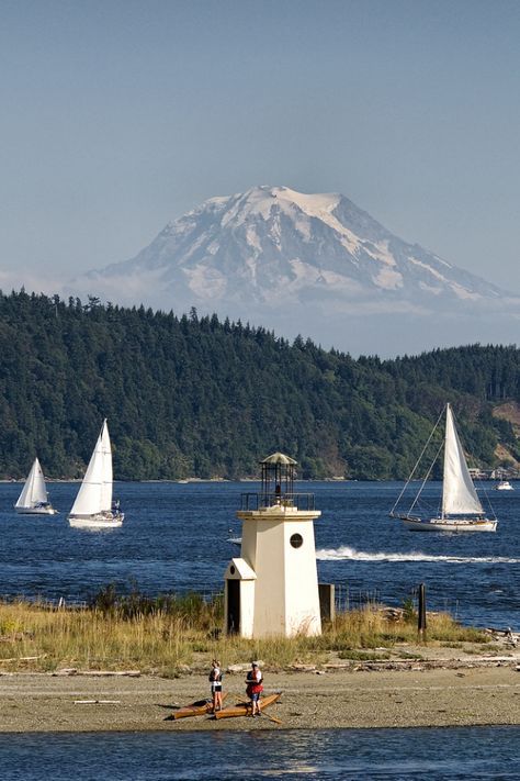 Washington Lighthouse, Gig Harbor- by Wandering 101 Gig Harbor Washington Photography, Evergreen State, Gig Harbor, Oregon Washington, Beautiful Lighthouse, Washington Usa, Airline Tickets, Puget Sound, Light House