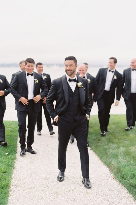 Black Tuxedo Groom And Groomsmen, Groomsmen Attire Black Tuxedos, Black Groomsmen Tuxedos, Black Tux With Vest, Groom And Groomsmen Attire Black Tuxedos, Black Tux Wedding Groomsmen, Tux Groom And Groomsmen, Groom Suit Black Tuxedos, Groom In Tux Groomsmen In Suits