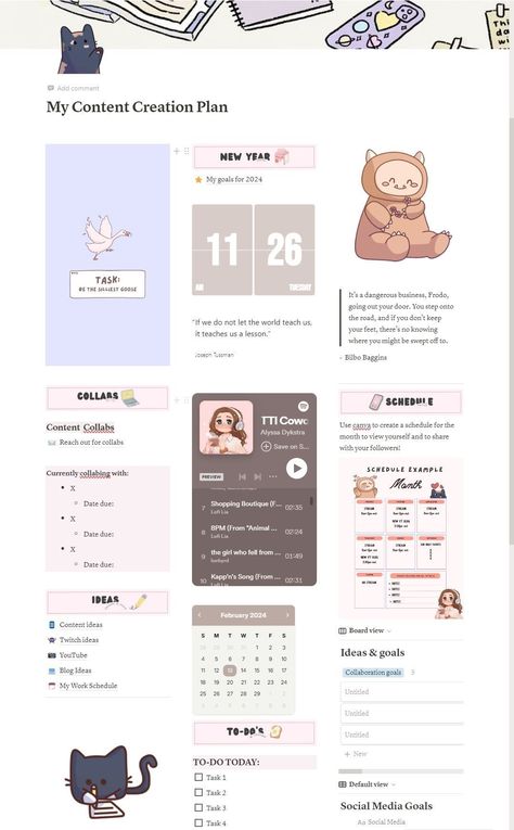 free notion templates Notion Inspiration, Notion Board, Content Creator Aesthetic, Creator Aesthetic, Notion Ideas, Etsy Planner, Aesthetic Notion, Small Business Planner, Aesthetic Content