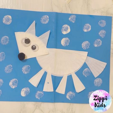 Arctic Fox Art For Kids, Arctic Fox Crafts, Fox Craft Preschool, Arctic Fox Craft, Arctic Fox Art, Fox Template, Arctic Animals Activities, Fox Craft, Arctic Animals Crafts