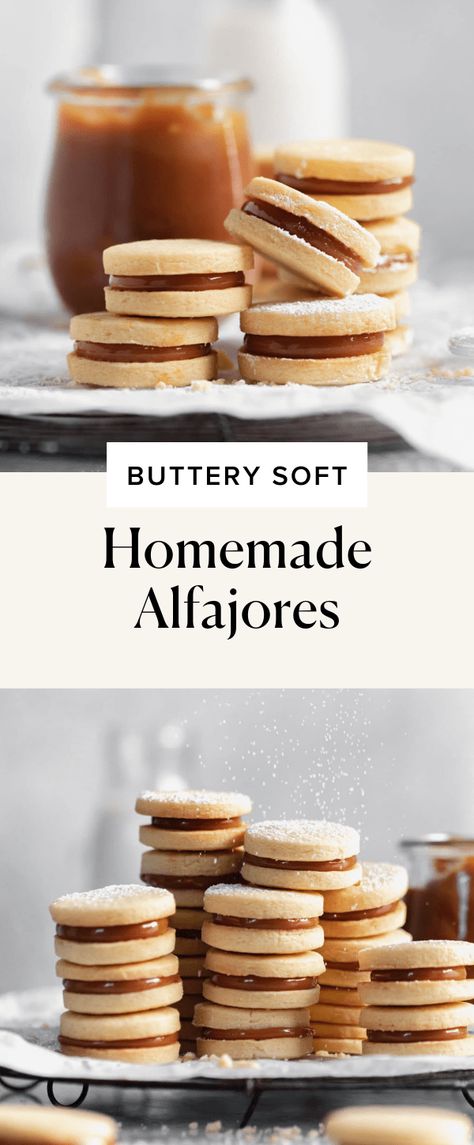 Alfajores Recipe Argentina, Easy Alfajores Recipe, Copycat Dessert Recipes, Alfajores Recipe, Latin Desserts, Broma Bakery, Sweet Milk, Sandwich Cookie, Cookie Boxes