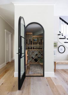 Internal Steel and Glass Crittal Style Partitions - Modern - Wine Cellar - Surrey - by TP Improvements Ltd | Houzz UK Small Closet Wine Cellar Ideas, Wine Cellar Glass Doors, Home Wine Cellar Ideas, Corner Wine Cellar, Closet Wine Cellar Ideas, Small Wine Cellar Ideas, Glass Wine Room, Wine Storage Ideas, Wine Cellar Inspiration