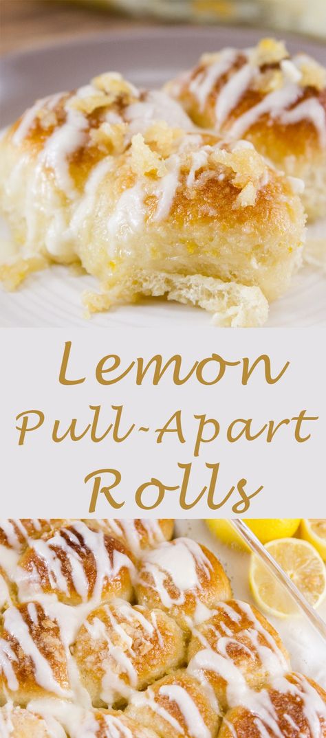 Lemon Pull-Apart Rolls Recipe #lemon #breakfast #treat Pull Apart Rolls Recipe, Lemon Rolls, Lemon Breakfast, Dessert Cravings, Bread Sweet, Fantastic Recipes, Diy Easy Recipes, Amazing Breakfast, Homemade Bread Recipes Easy