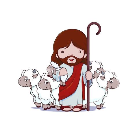 Ilustração de caixa de pastor de jesus | Premium Vector #Freepik #vector #jesus #jesus-cristo #cristo #igreja-desenho Marriage Cartoon, Jesus Christ Resurrection, Corpus Cristi, Sermon Illustrations, Seven Sacraments, Bible Crafts Sunday School, Sheep Cartoon, Our Father Prayer, Christian Cartoons