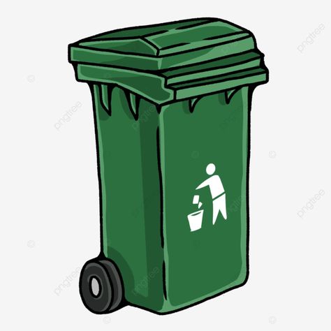 trash bin Rubbish Bin, Trash Bins, Clipart Images, Trash Can, Clip Art, Canning, Green