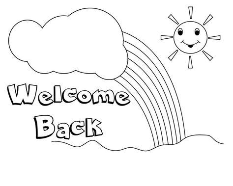 Welcome Back Coloring Pages To Print Welcome Home Coloring Page, Welcome Back Images, Birthday Certificate, Welcome Images, Back Drawing, Free Kids Coloring Pages, School Coloring Pages, Welcome Card, Free Coloring Sheets