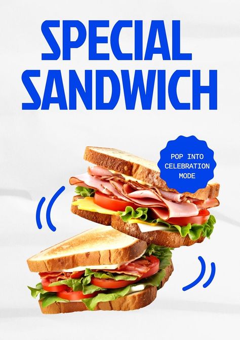 Special sandwich poster template | premium image by rawpixel.com / Aew Sandwich Photography Ideas, Sandwich Poster Design, Dessert Poster Design, Cafe Poster Design, Food Design Poster, Poster Commercial, Sandwich Poster, Food Art Poster, Sandwich Drawing