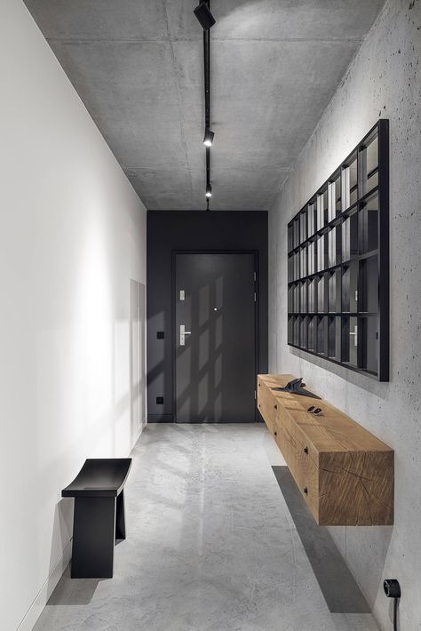 Concrete Interior Design, Modern Appartement, Concrete Interiors, Industrial Interior Design, Loft Interiors, Krakow Poland, Concrete House, 아파트 인테리어, Industrial House