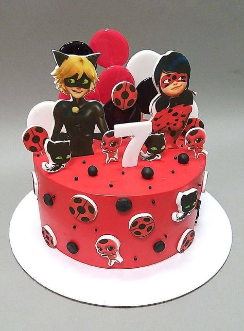 Ladybug And Cat Noir Cake, Ladybug And Cat Noir, Polly Pocket, Cat Noir, Miraculous Ladybug, Birthday Cake, Sapphire, Cake, Birthday