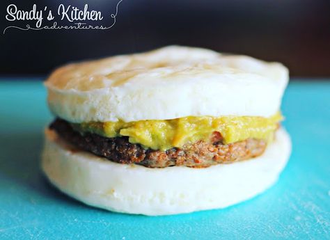 Egg White Sausage Biscuits | Sandy's Kitchen White Recipes, White Sausage, Macro Recipes, Sausage Biscuits, Carnivore Recipes, Optavia Recipes, Sausage Sandwiches, Prep Meals, Green Meals