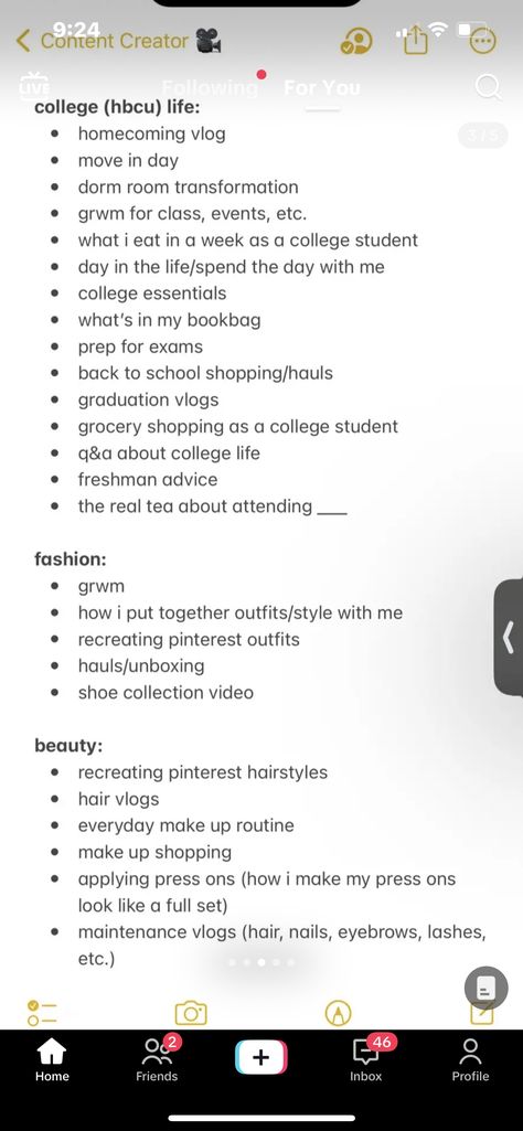 School Vlog Ideas, Youtube About Me Ideas, College Youtube Video Ideas, College Content Ideas, Youtube Ideas List, Yt Tips, Yt Ideas, Youtube Channel Name Ideas, Vlog Ideas