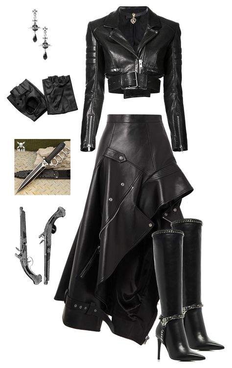 Oversized Leather Pants Outfit, Black Metal Aesthetic Outfit, Alice In Borderland Outfit Ideas, Baddie Aesthetic Clothes, Kpop Inspo Outfits, Witch Style Outfits, Aesthetic Homecoming Dress, Stage Outfits Black, Outfit Black Leather Pants