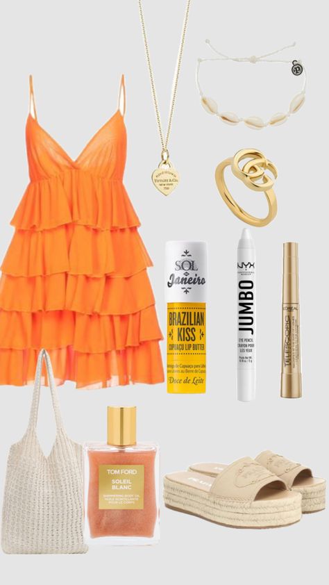 Orange Summer Outfits, Vacation Outfits Tropical, Beachy Outfits, Mode Zara, Beachwear Fashion, Cute Lazy Outfits, Easy Trendy Outfits, Dinner Outfits, Gameday Outfit