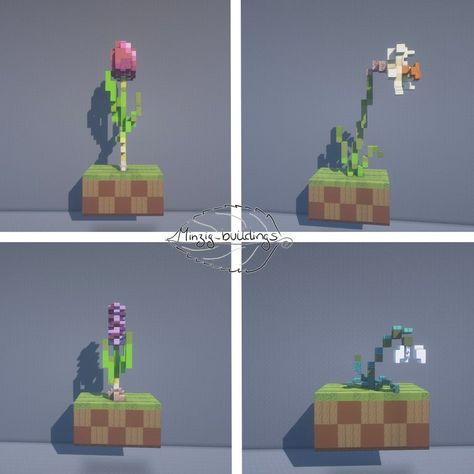 Minecraft Giant Flowers Build, Floral Minecraft Builds, Giant Flower Minecraft Build, Flower Statue Minecraft, Minecraft Flower Building, Flower Builds Minecraft, Flowers In Minecraft, Minecraft Custom Flowers, Minecraft Big Flowers Build