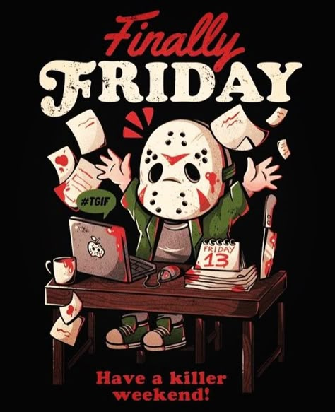 Friday The 13 Quotes Funny, Halloween Good Morning, Happy Friday Humour, Friday The 13th Memes, Weekly Blessings, Horror Funny, Happy Friday The 13th, Halloween Decorations Ideas, Cup Decals