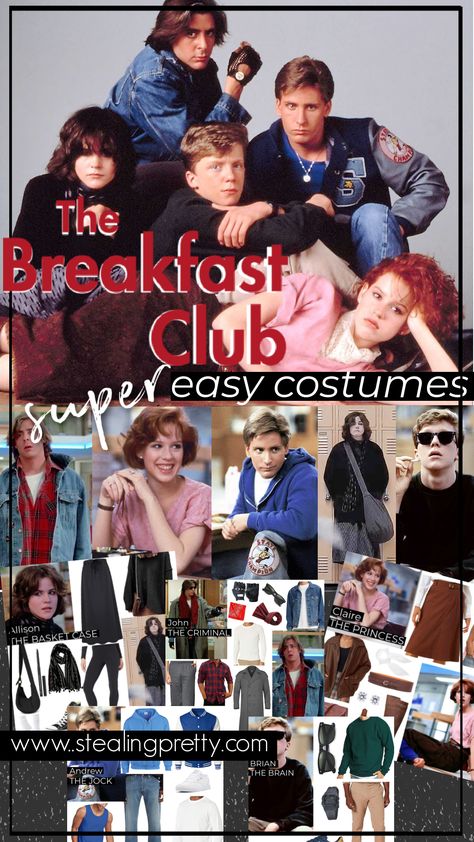 The Breakfast Club Costumes Breakfast Club Costume Ideas, Allison Breakfast Club Costume, The Breakfast Club Halloween Costumes, Breakfast Club Halloween Costume, 80s Sitcom Fashion, The Breakfast Club Outfits, The Breakfast Club Costume, Breakfast Club Fashion, Breakfast Club Outfits