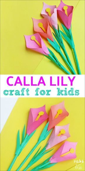 This Calla Lily Craft for Kids is easy to make with our free templates that you can download. Paper Flowers For Kids, Cadeau Parents, Paper Flower Crafts, Spring Crafts For Kids, Paper Flowers Craft, Paper Crafts For Kids, Craft For Kids, Passion Project, Mothers Day Crafts