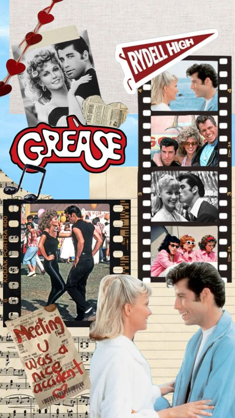 Grease Quotes, Grease Aesthetic, Grease Themed Parties, Vintage Collage Aesthetic, Moodboard Blue, Grease 1978, 50s Aesthetic, Grease Movie, Grease Is The Word