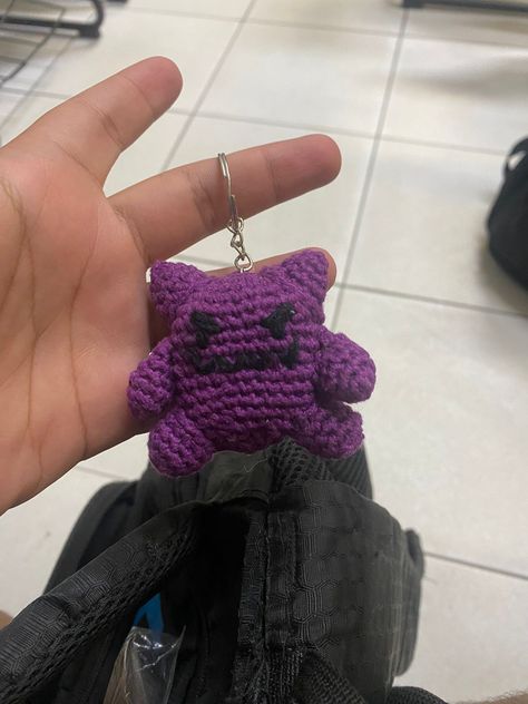 Pokemon crochet Crochet Gengar, I Want My Mom, Cute Gengar, Pokemon Crochet, Gengar Pokemon, I Love My Boyfriend, Crochet Things, Love My Boyfriend, Crochet Keychain