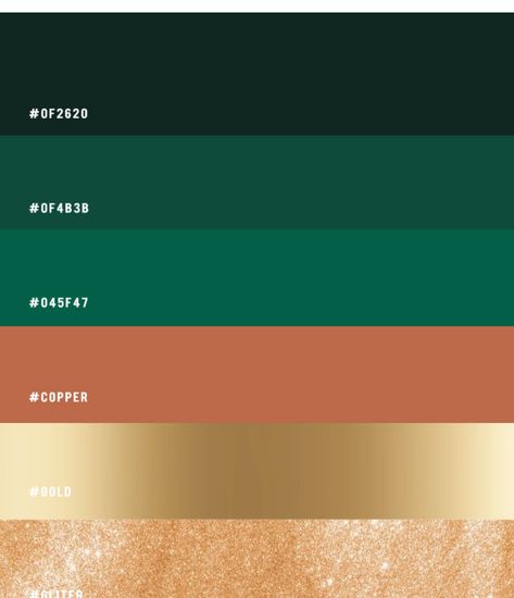 Green And Gold Pallete, Dark Green And Gold Palette, Emerald Green And Gold Color Palette, Green Gold Colour Palette, Forest Green And Gold Color Palettes, Green Yellow Gold Color Palettes, Brand Color Palette Green And Gold, Green And Gold Branding, Emerald Green And Gold