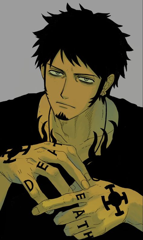 Anime: One Piece #anime #manga #art #artwork #fanart #animeart #animeboy Trafalgar Law Fanart Modern, Cute Law One Piece, Trafalgar Law Hand Tattoo, One Piece Men Fanart, Trafalgar Law Comic, Law And Corazon Wallpaper, Law Trafalgar Fanart, One Piece Law Fanart, Law Fanart One Piece