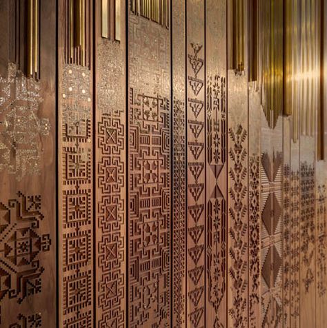 Wall Cladding Designs, Dubai Design Week, Cladding Design, Wall Panel Design, Interior Design Presentation, Built In Furniture, Interior Wall Design, Wall Cladding, Design Museum