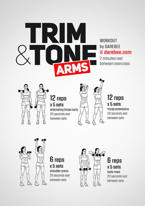 Trim & Tone Arms Workout Darebee Workout, Workout Arms, Tone Arms, Tone Arms Workout, Arm Workout Women, Arms Workout, Musa Fitness, Yoga Iyengar, Ab Workout At Home