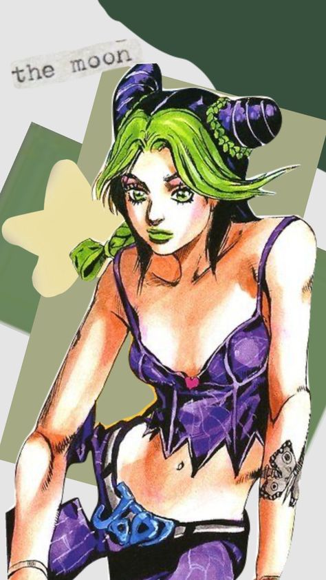 Jolyne Kujo, Jolyne Cujoh, Black Hair, Energy, Green, Hair, Black