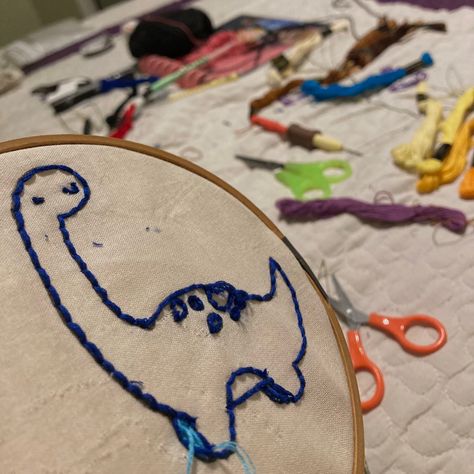 #punchneedle #sewing #crafts #dinosaur Crafts Dinosaur, Punch Needle, Sewing Crafts, Sewing