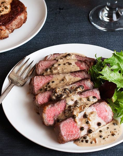 Inspired by the classic French bistro dish, this steak au poivre with a peppercorn-laden creamy pan sauce is an easy yet elegant way to impress your guests. Andrew Zimmern, Pan Sauce, Bistro Food, French Dishes, French Bistro, French Cooking, How To Cook Steak, French Food, Beef Dishes