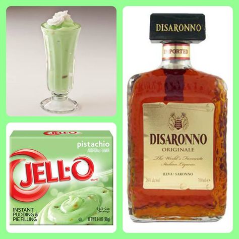 Pistachio Almond Pudding Shots  1 small Pkg. pistachio instant pudding ¾ Cup Milk 3/4 Cup Amaretto  8oz tub Cool Whip  Directions 1. Whisk together the milk, liquor, and instant pudding mix in a bowl until combined. 2. Add cool whip a little at a time with whisk. 3.Spoon the pudding mixture into shot glasses, disposable shot cups or 1 or 2 ounce cups with lids. Place in freezer for at least 2 hours Pistachio Pudding Shots, Almond Pudding, Pudding Shot Recipes, Jello Pudding Shots, Boozy Treats, Alcoholic Treats, Alcoholic Desserts, Pudding Shots, Jello Shot Recipes