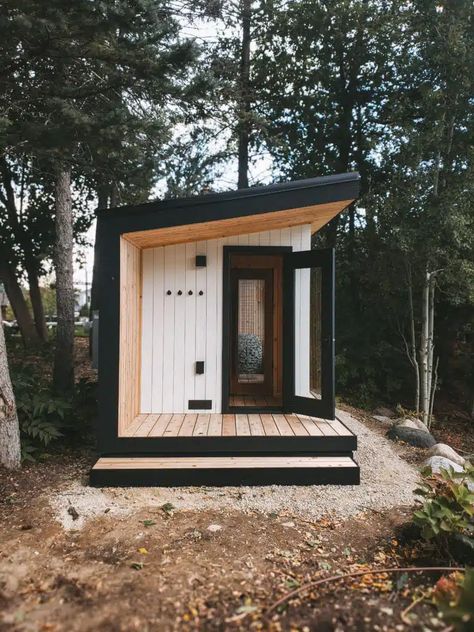 Model 5 - Cedar and Stone Nordic Sauna Wood Burning Sauna Plans, Sauna Designs Outdoor, Prefab Sauna Outdoor, Small Outdoor Sauna Ideas, Sauna In Garage Ideas, Sauna Greenhouse Combo, Nordic Spa Backyard, Sauna On Trailer, Sauna Kits Outdoor