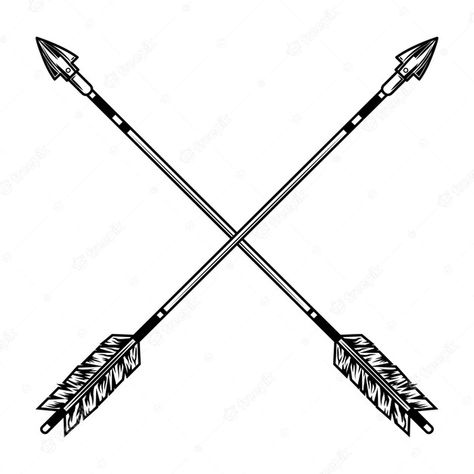 Arrows Crossed Tattoo, Crossed Arrow Tattoo Men, Crossed Spears Tattoo, Crossing Arrows Tattoo, Arrow Cross Tattoo, Two Arrows Tattoo, Arrow Drawing Design, Arrows Crossing Tattoo, Crossed Arrow Tattoo