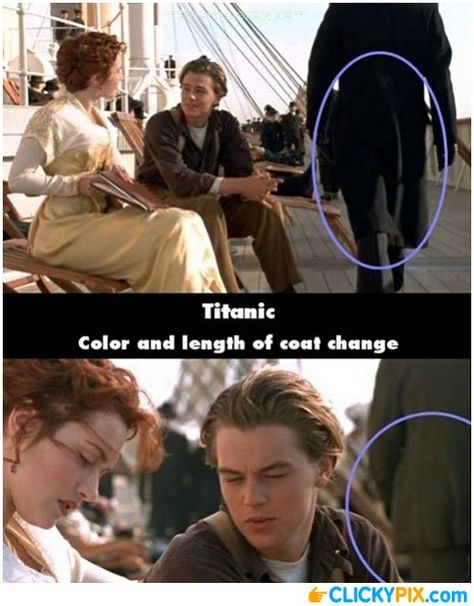 18 TV and Movie Mistakes - Clicky Pix Original Titanic, Game Of Thrones Movie, Titanic History, Titanic Movie, Movie Mistakes, Castle Tv, Movie Facts, Epic Fails Funny, Pixar Movies