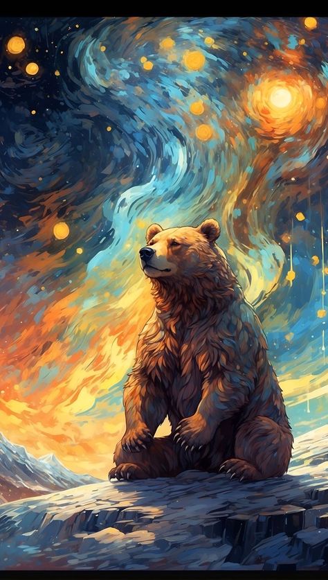 Bear Artwork, Bear Paintings, Bear Drawing, Bear Wallpaper, Bear Art, Trippy Art, Grizzly Bear, Art Painting Acrylic, Generative Art