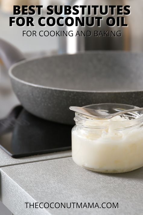 Need a substitute for coconut oil? Whether baking or frying up an egg, there are many substitutes for coconut oil for cooking and baking. Coconut Oil Substitute Baking, Substitute For Coconut Oil, Coconut Oil Substitute, Coconut Oil For Cooking, Baking Alternatives, Coconut Allergy, Food Substitutes, Food Substitutions Healthy, Oil Substitute