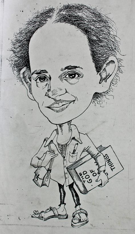 Caricature of arundhati roy done in 1997, awarded a certificate by the hindustan times for yearly cartoon competition Cartooning Competition, Arundhati Roy, The Dispossessed, Book Art Drawings, Cool Art Drawings, Cartoon Drawings, Book Art, Cool Art, Art Drawings