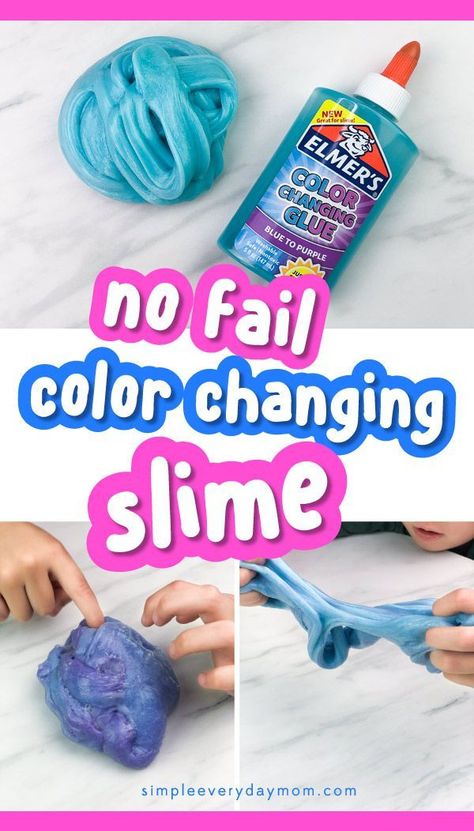 How To Make Color Changing Slime | This easy DIY slime for kids is made without pigment and changes color using sunlight! It's an easy 3 ingredient recipe anyone can make and is a great summer sensory activity!!     #kids #kidsactivities #slime #slimerecipes #colorchangingslime #ideasforkids #simpleeverydaymom #kidsactivity #sensory #sensoryplay #summeractivities #elementary #kidsandparenting #summercraftsforkids #boysactivities #boyscrafts #girlsactivities #girlscrafts #preschool Diy Slime For Kids, Easy Diy Slime, Color Changing Slime, Summer Sensory, Kids Sensory Activities, Easy Slime Recipe, Slime For Kids, Homemade Slime, Sensory Activity