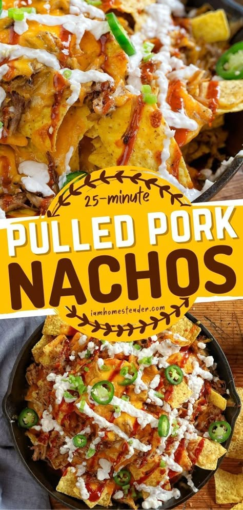 Bbq Nachos Recipe Pulled Pork, Nachos Pulled Pork, Bbq Nachos Recipe, Pulled Pork Nachos Recipe, Pork Nachos Recipe, Meaty Chili, Sweet Pepper Recipes, Gameday Food, Pork Pulled