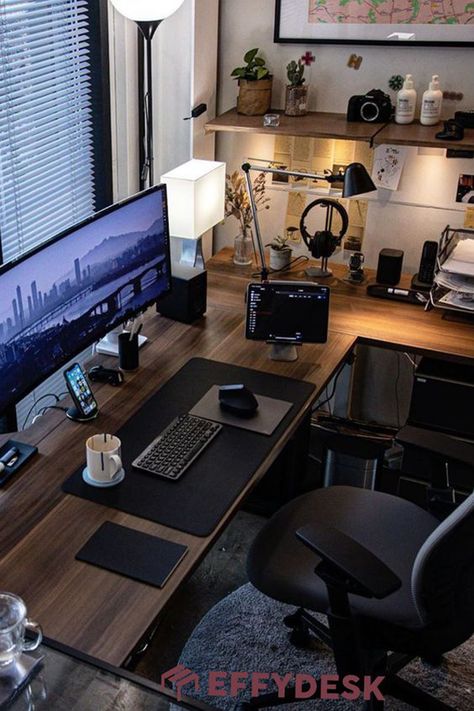 Desk Ergonomics, Reka Bentuk Bilik Tidur, Bilik Permainan, Computer Desk Setup, Home Studio Setup, Desktop Setup, Seni Dan Kraf, Bedroom Setup, Stand Desk