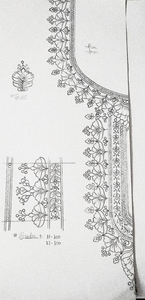 Design For Suits Neck, Embroidery Khaka Designs, Embroidery Designs Neckline, Embroidered Neckline Designs, Blouse Neck Embroidery Design, Hand Embroidery Neck Designs Neckline, Aari Embroidery Patterns, Khakha Designs Embroidery Patterns, Khaka Designs Embroidery