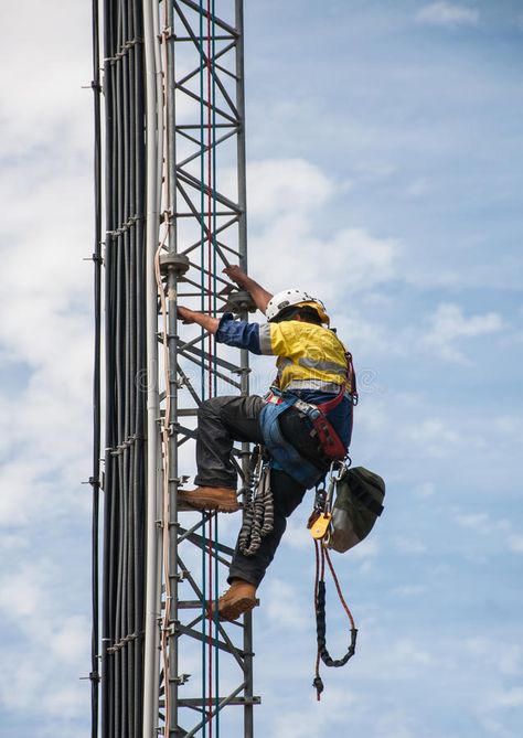 Tower Climber, Oil Rig Jobs, Greeting Card Storage, Power Lineman, Visual Design Trends, Structured Cabling, Bucket Truck, Cell Tower, City Sky