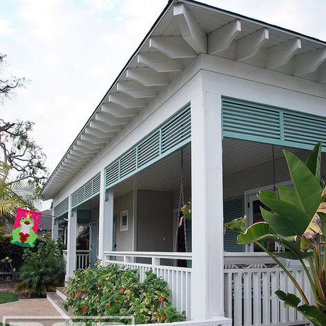 Bahamas - Beach Style - Exterior - Other - by Atlantic Breeze Storm Shutters, Inc. | Houzz Bermuda Shutters, Bahama Shutters, House Shutters, Beach House Exterior, Shutters Exterior, Beach Cottage Style, Decks And Porches, Cool House Designs, West Indies