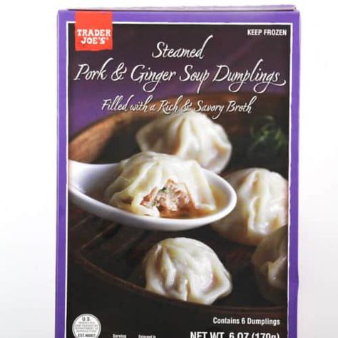 Trader Joe's Steamed Pork and Ginger Soup Dumplings review #traderjoes Indian Entree, Steamed Pork, Soup Dumplings, Dumpling Filling, Ginger Soup, Pork Soup, Sushi Night, Spicy Salmon, Nutrition Labels