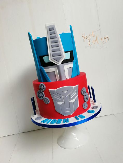 Transformers Cake Optimus Prime, Optimus Prime Cake, Rescue Bots Birthday Party, Autobots Logo, Transformers Birthday Cake, Rescue Bots Birthday, Transformers Cake, Toddler Birthday Cakes, Transformers Birthday Parties