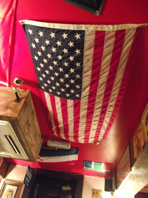 Ceiling of flags inside the pub. Flags On Ceiling, The Pub, Country Flags, Flag, Ceiling