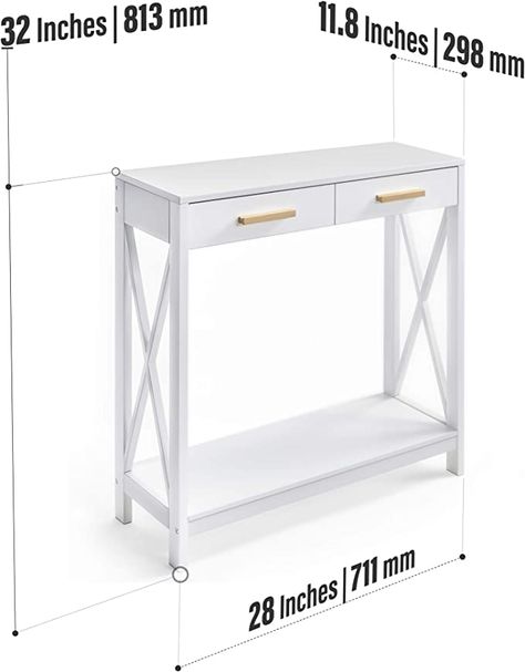 AmazonSmile: Prosumer's Choice White 2-Tier Compact Sofa and Console Table, Elegant Entryway or Hallway Side Table for Living Room, Office, Corridor : Home & Kitchen Small Wooden Sofa, Small Velvet Sofa, Narrow Entryway Table, Sofa Table With Storage, Compact Sofa, Side Table For Living Room, Office Corridor, Vintage Console Table, Elegant Entryway