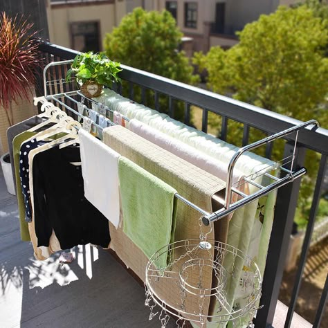 Folding Windows, Hanging Drying Rack, Laundry Rack, Drying Rack Laundry, Clothes Drying, Clothes Drying Racks, Diy Window, Small Balcony Ideas, Hanging Clothes